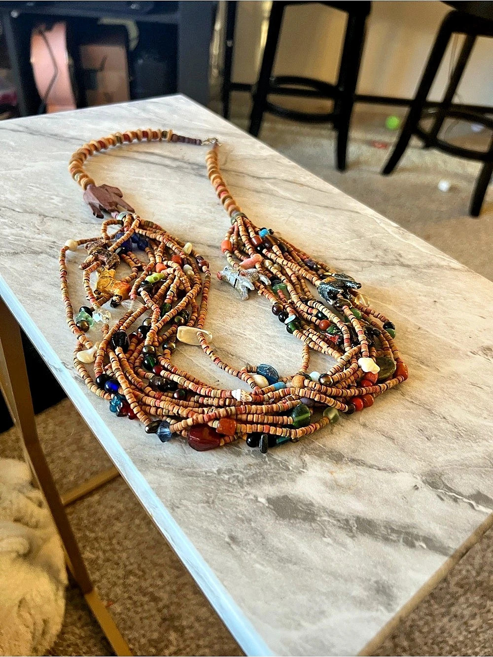 Multistrand Beaded Pendant Necklace